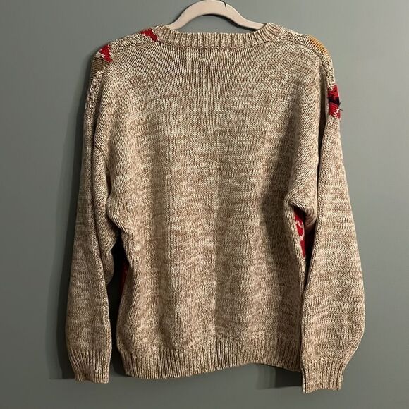 Women’s Vintage chunky Knit Autumn Fall Leaves Sweater size Medium - Picture 8 of 8